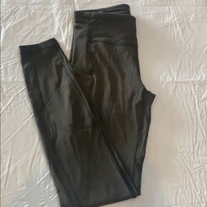 Olive green Lululemon leggings. 28 inches